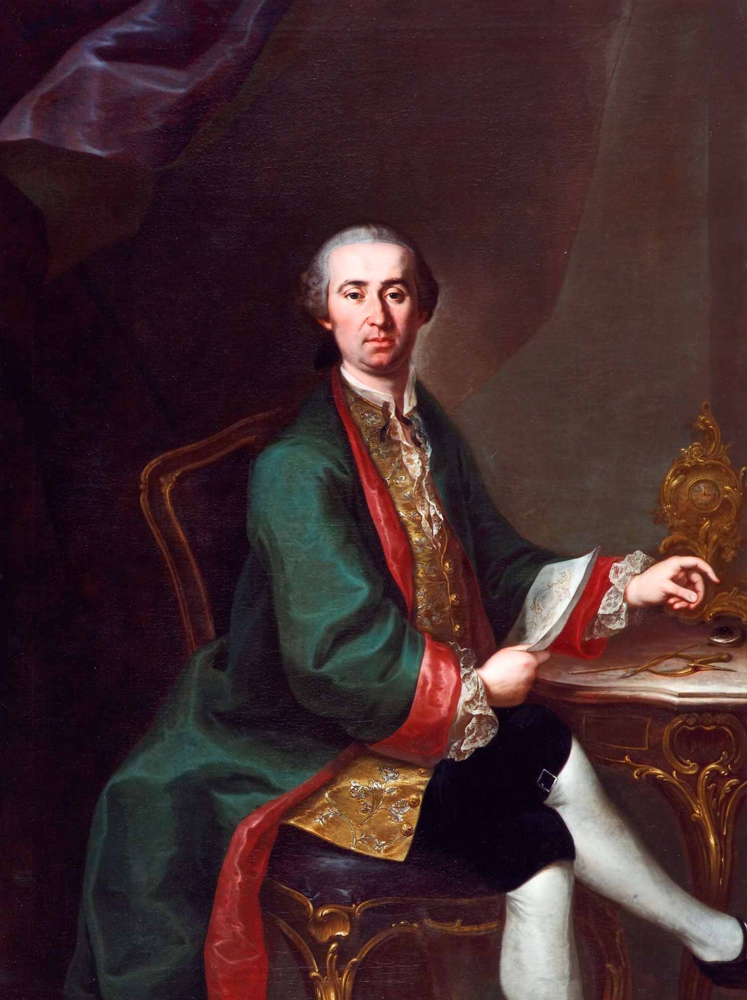 Retrato de un coleccionista de relojes, Giuseppe Bonito