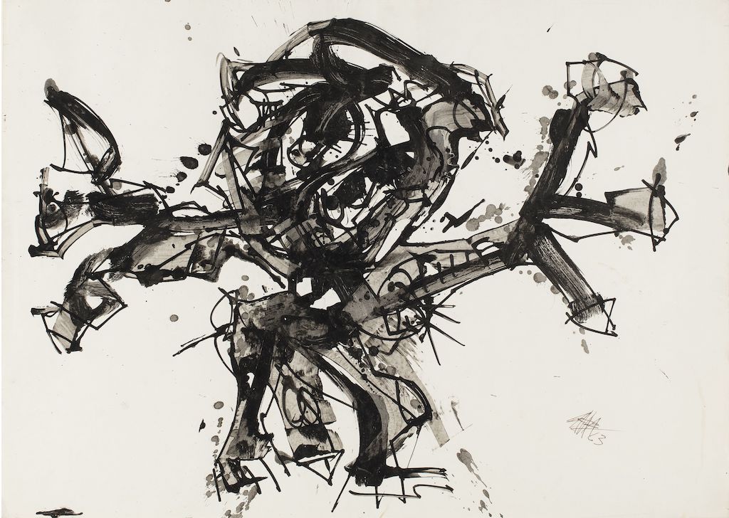 Antonio-Saura-Crucifixion-contemporary-drawing